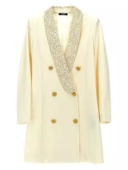 Блейзер, украшенный стразами Balmain Kids, нейтральный цвет