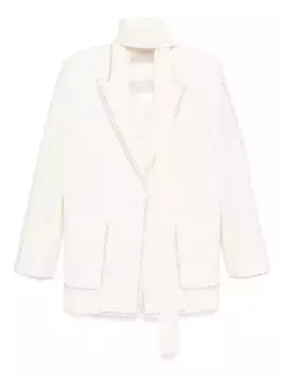 Блейзер, украшенный заклепками Elie Saab, белый