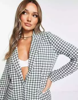 Блейзер Vero Moda в зеленой клетчатой ткани