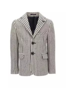 Блейзер в двойную полоску для маленьких мальчиков и мальчиков Moustache, темно-бежевый