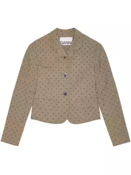 Блейзер в горох GANNI, нейтральный