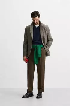 Блейзер в хаурс-лопату ZARA, песочный/черный