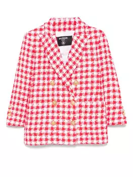 Блейзер в клетку Balmain Kids, белый