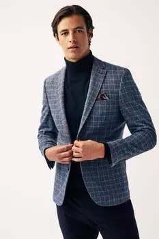 Блейзер в клетку Next, синий