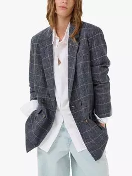 Блейзер в клетку от sava MY ESSENTIAL WARDROBE, темно-синий