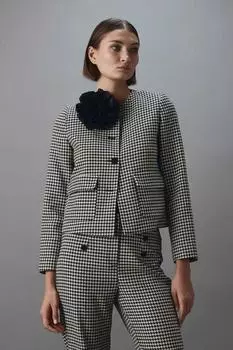 Блейзер в ломаную клетку с карманами Gusto, черный