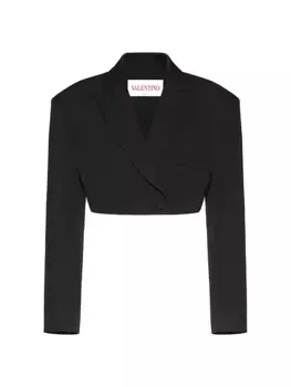Блейзер в стиле гризайль Valentino Garavani, черный