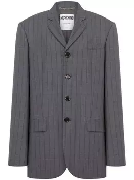 Блейзер в тонкую полоску Moschino, серый