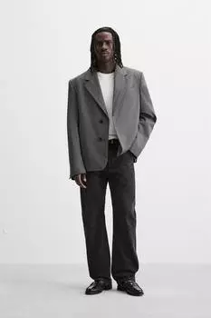 Блейзер в тонкую полоску ZARA, серый