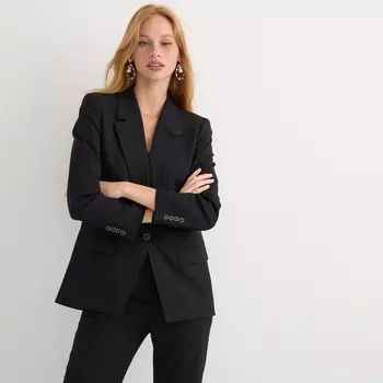 Блейзер Willa из итальянской городской шерстяной смеси J.Crew, черный