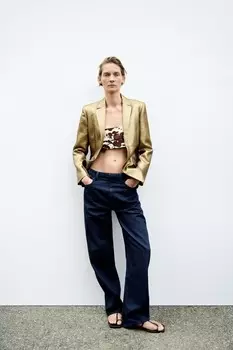Блейзер Zara by Carlyne Cerf Metallic, золотистый