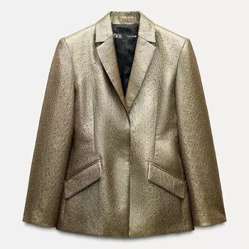 Блейзер Zara by Carlyne Cerf Metallic, золотистый