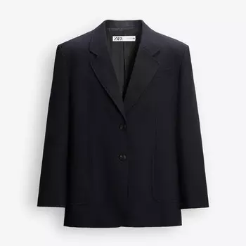 Блейзер Zara by Carlyne Cerf Oversized Pocket, темно-синий