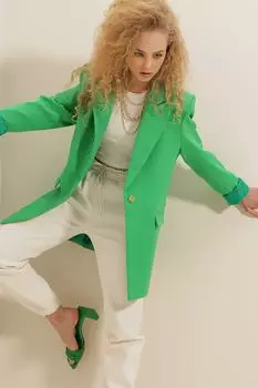 Блейзер – Зеленый – Классический крой Trend Alaat Stili, зеленый