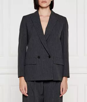 Блейзер женский Marella Blade двубортный в полоску, серый