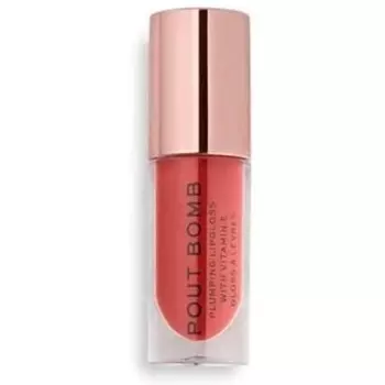 Блеск для губ Revolution Pout Bomb, придающий объем, персиковый, 4,6 мл, Makeup Revolution