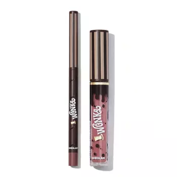 Блеск и подводка для губ Sheglam x Willy Wonka Cocoa Kiss Lip Duo - Cookies N' Milk, 2 предмета