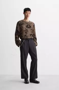 Блестный ажурный свитер ZARA, золотой