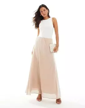 Блестящая бархатная юбка макси пыльно-розового цвета Threadbare