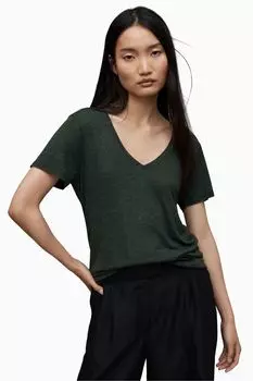 Блестящая футболка Allsaints emelyn All Saints, зеленый