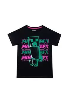 Блестящая футболка Minecraft, черный