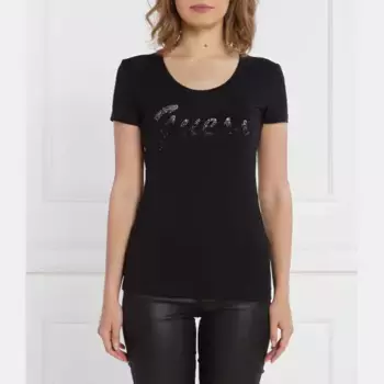 Блестящая футболка стандартного кроя SS rn Guess, черный