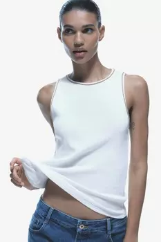 Блестящая футболка ZARA, золотой