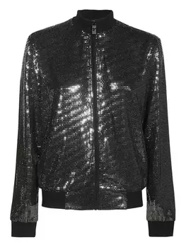 Блестящая куртка-бомбер John Richmond, черный