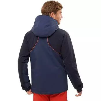 Блестящая куртка мужская Salomon, цвет Night Sky/Mood Indigo/Fiery Red