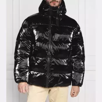 Блестящая куртка оверсайз с логотипом Badge Calvin Klein, черный