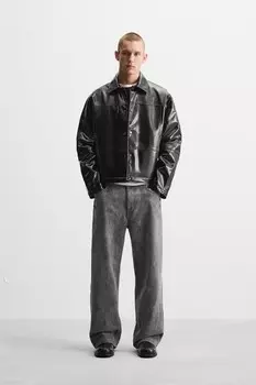 Блестящая куртка ZARA, черный