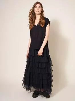 Блестящая майка на бретелях White Stuff, черный