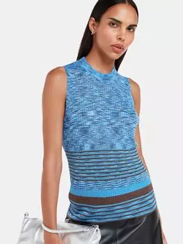 Блестящая майка в полоску Whistles, синий