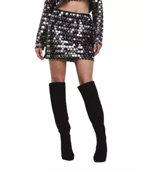 Блестящая мини юбка Galle Paris, черный