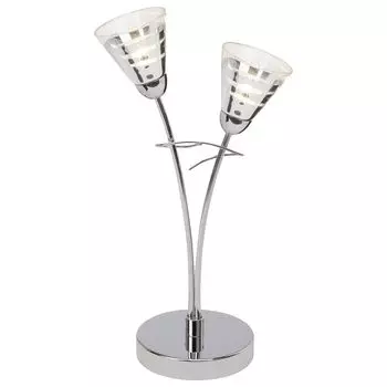 Блестящая настольная лампа Eode chrome max 2 x 33Вт G9 без лампочки с выключателем. BRILLIANT