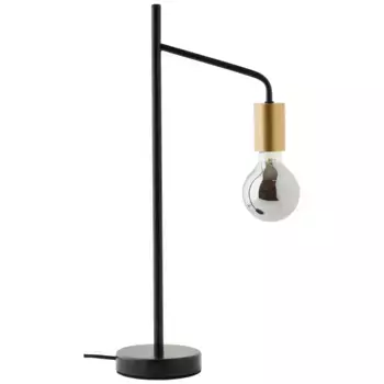 Блестящая настольная лампа "Kiel", 1 лампочка, лампочка E27 | без лампочки, 50 x 12 x 24 см, E27, черный матовый/цвет латуни Brilliant Высота: 50,00 см., цвет schwarz matt/messingfarben