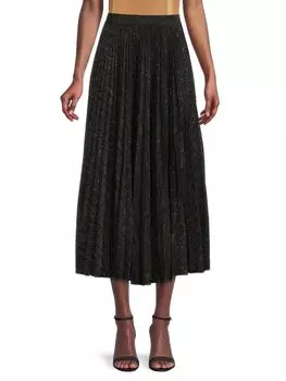 Блестящая плиссированная юбка-миди Missoni с оконтовкой, черный
