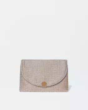 Блестящая праздничная сумка с бисером и магнитной застежкой, трансформируемая в сумку через плечо Parfois, золотой
