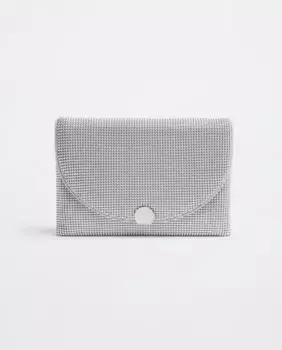 Блестящая праздничная сумка с бисером и магнитной застежкой, трансформируемая в сумку через плечо Parfois, серебряный