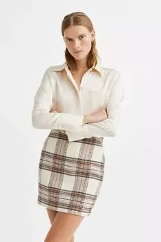 Блестящая рубашка H&amp;M, сливочный