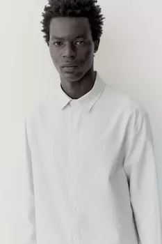 Блестящая рубашка H&M, белый