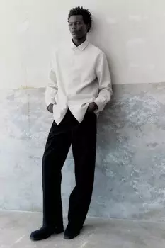 Блестящая рубашка H&M, бежевый