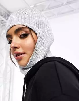 Блестящая серебряная вязаная балаклава унисекс Bell эксклюзивно для ASOS