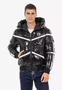 Блестящая стеганая куртка Cipo & Baxx, черно-белый