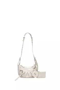 Блестящая сумка через плечо Steve Madden, бежевый