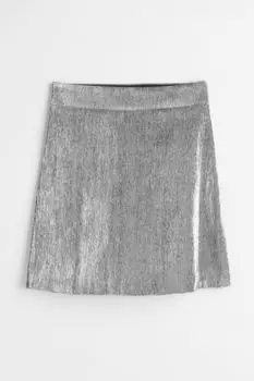 Блестящая юбка H&amp;M, серебристый