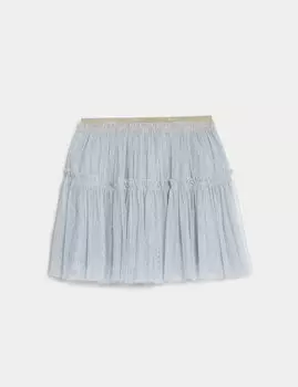 Блестящая юбка-пачка (2–7 лет) Marks & Spencer, бледно-голубой