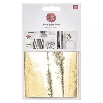 Блестящая золотая лоскутная бумага 30 х 42 см. Inna marka