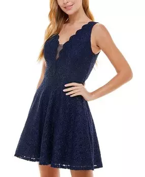 Блестящее кружевное платье для юниоров с v-образным вырезом City Studios, мульти