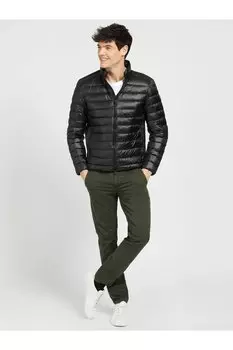 Блестящее мужское пальто Guess, черный